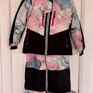 Osno Snowsuit set for 12 year old.  Pink and Black Matching Set